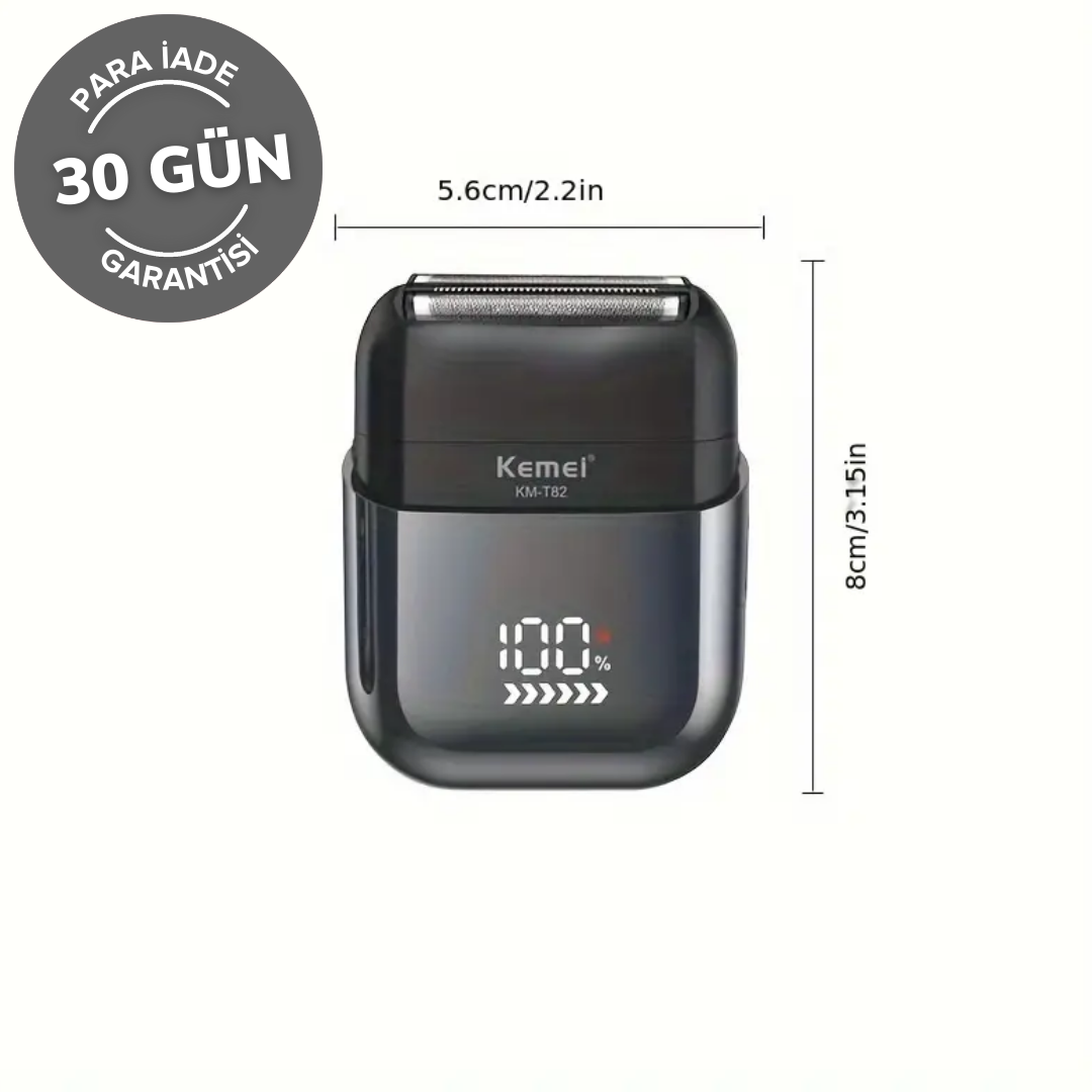 Kemei KM-T82 mini, yüksek güçlü, taşınabilir, yıkanabilir erkek tıraş makinesi
