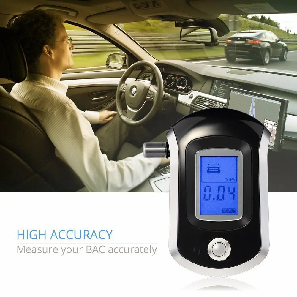 AT6000 dijital alkol test cihazı, sarhoş araç kullanımı için taşınabilir mini hava üflemeli ev tipi alkol test cihazı