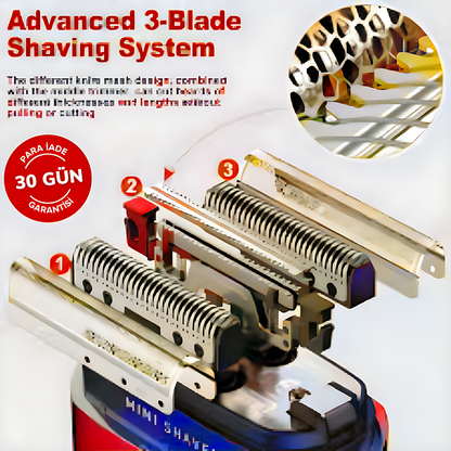 Kemei KM-T82 mini, yüksek güçlü, taşınabilir, yıkanabilir erkek tıraş makinesi